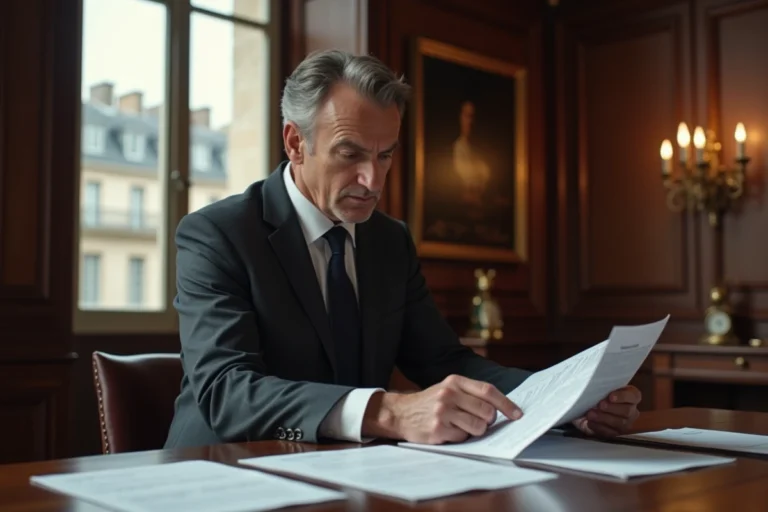 Homme d affaires français en costume dans un bureau élégant
