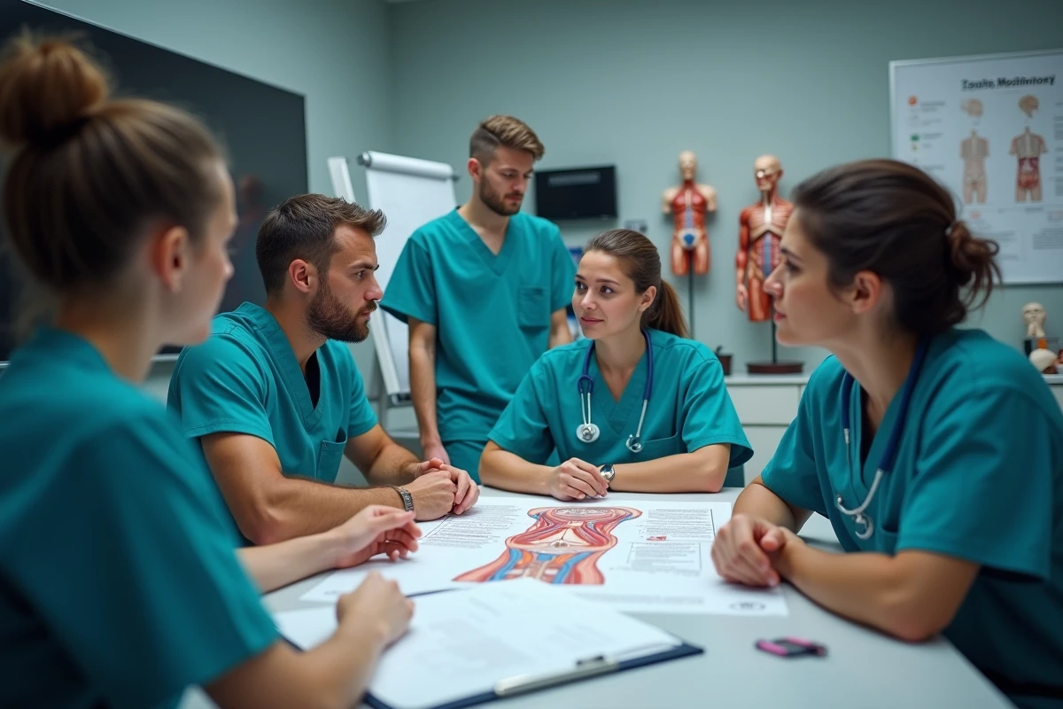 Jeunes résidents en discussion autour d